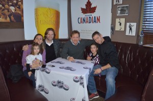Former Leafs, Shane Corson & Gary Leeman, with the Morton Family.