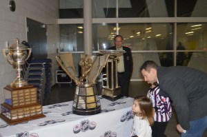 NHL Trophies - Lady Byng, Rocket Richard & The President's Trophy.